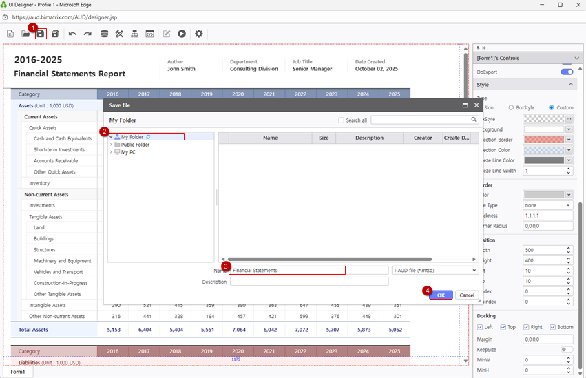 ステップ 4 - Save to My Folder