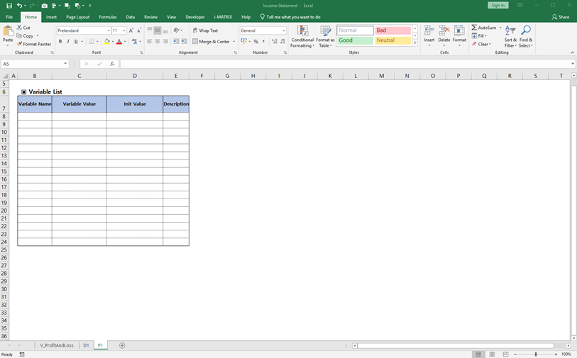 ステップ 2 - P Sheet