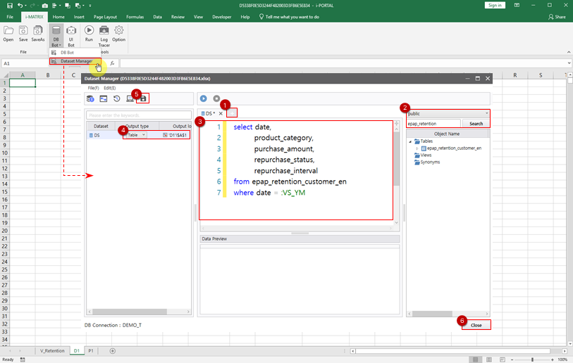 VS_YM変数を使用したSQLクエリ