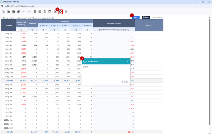 保存・更新機能を確認
